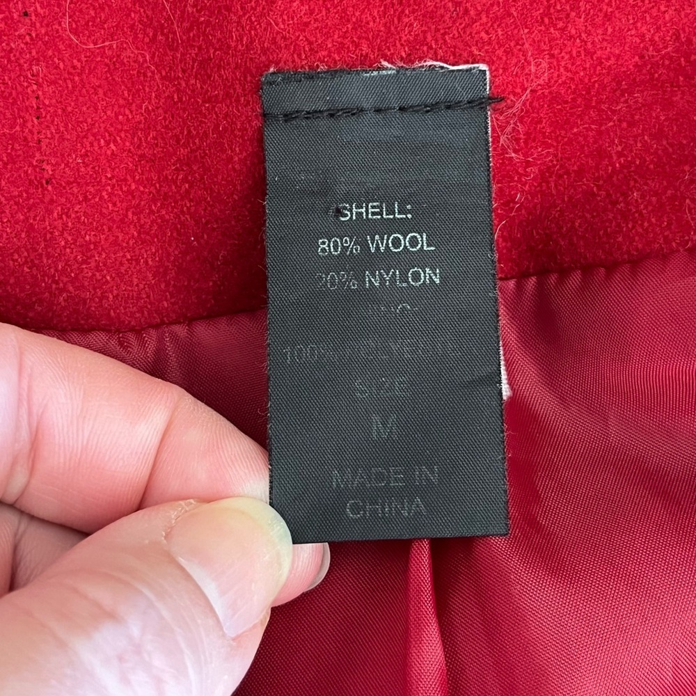 ❌SOLD❌Vintage Red Wool Double Breasted Peacoat Jacket Women’s Size Medium Coat - Picture 9 of 11